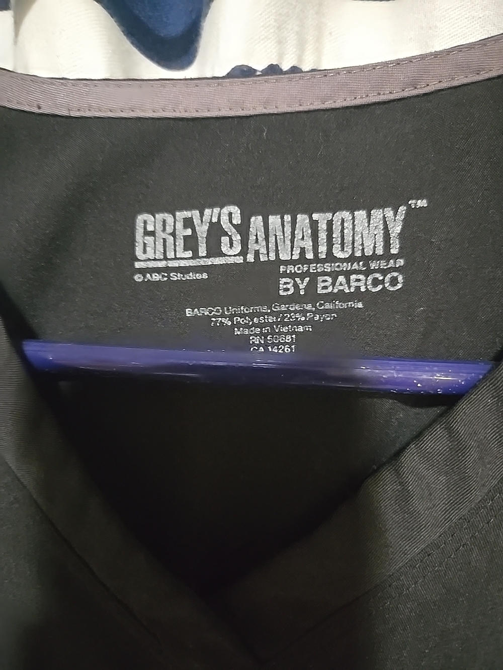 Grey's Anatomy by Barco Black Scrub Set Small